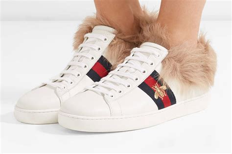 gucci shoes with fur inside|gucci pearl sneakers.